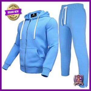 Men's Fleece Tracksuit Set, Hoodie & Sweatpants, Large, Winter Active Wear